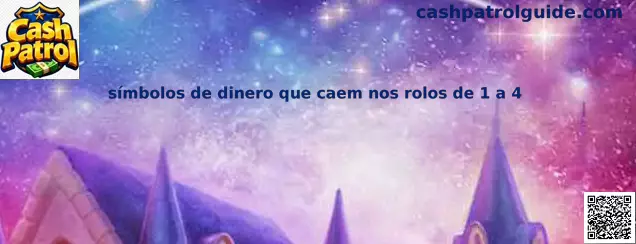 Símbolos de dinero que caem nos rolos de 1 a 4